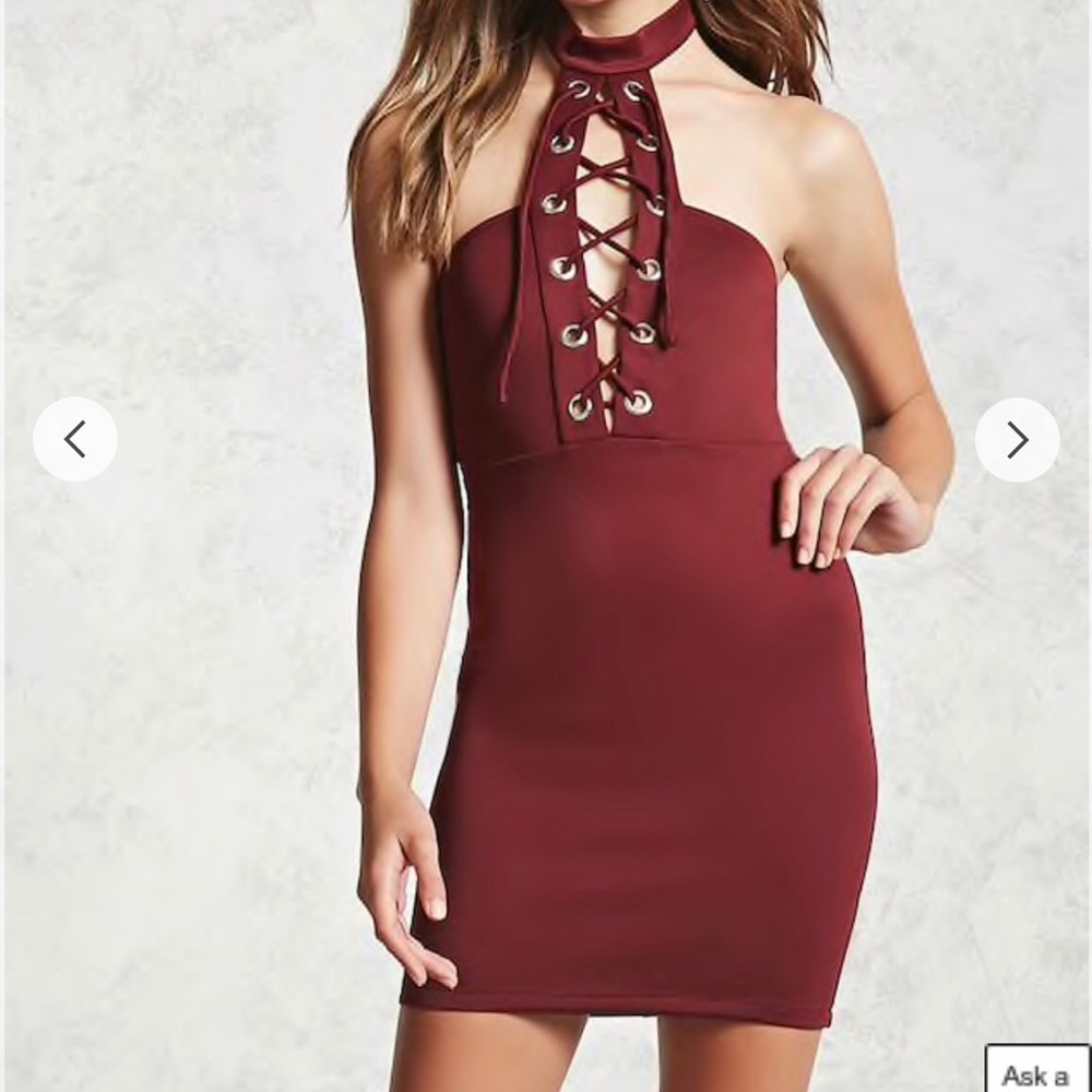 Burgundy cocktail dress